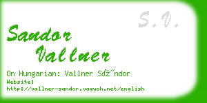 sandor vallner business card
